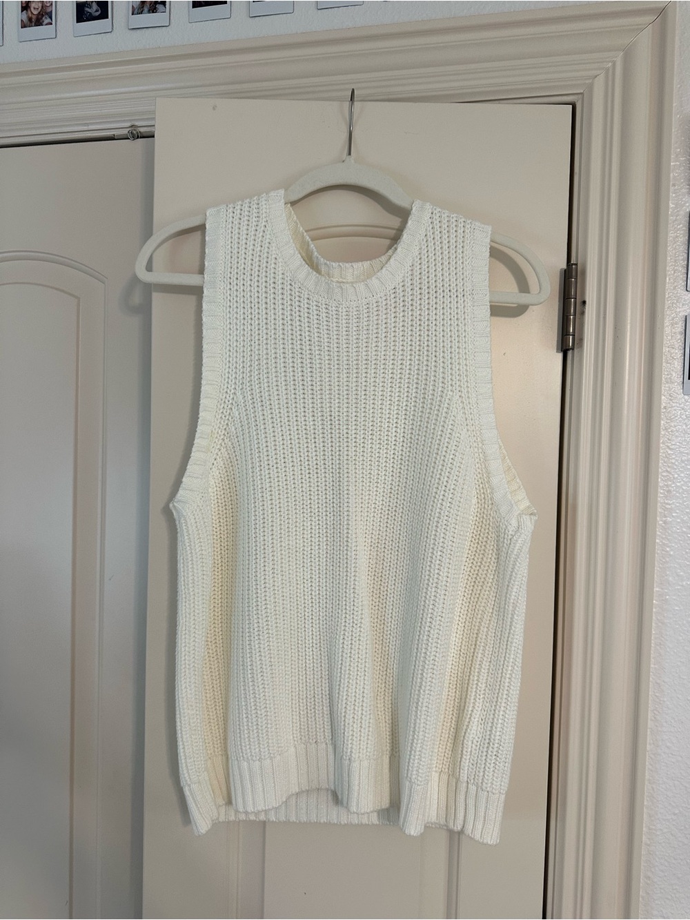 J Crew Cream Knit Sleeveless Sweater Vest